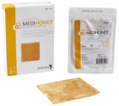 MEDIHONEY® Honey Impregnated Wound Dressing Rectangle 4x5 Inch