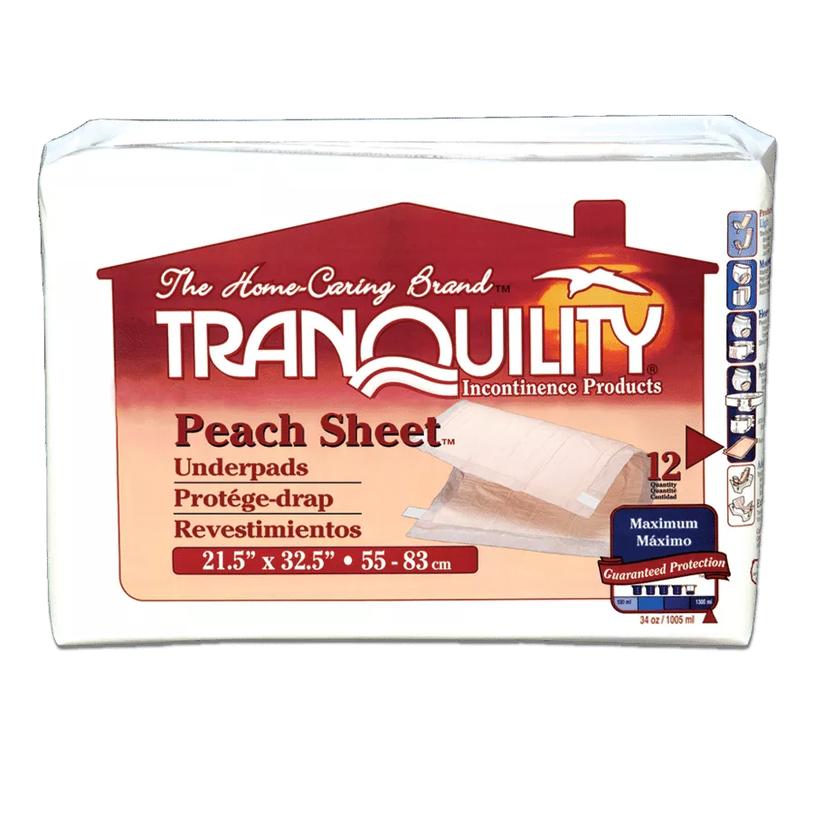 Tranquility® 2074 Peach Sheet Disposable Underpads