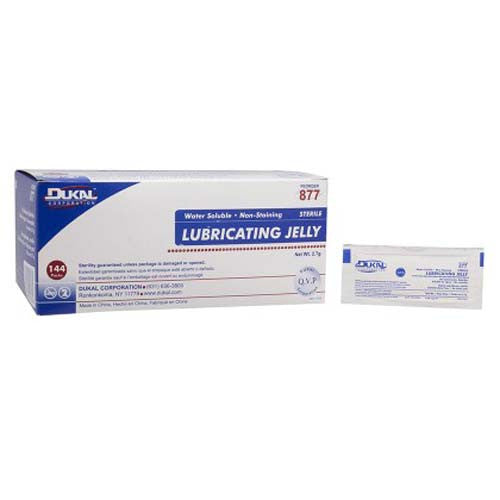 Dukal Lubricating Jelly, Foil Pack, Sterile, 2.7gm