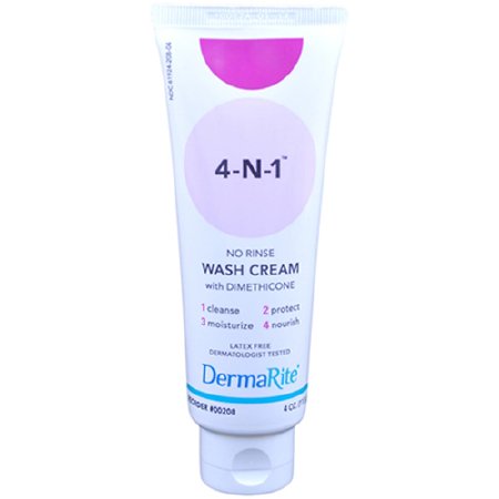 Rinse-Free Body Wash DermaRite® 4-N-1 Cream 4 oz. Tube Fresh Scent